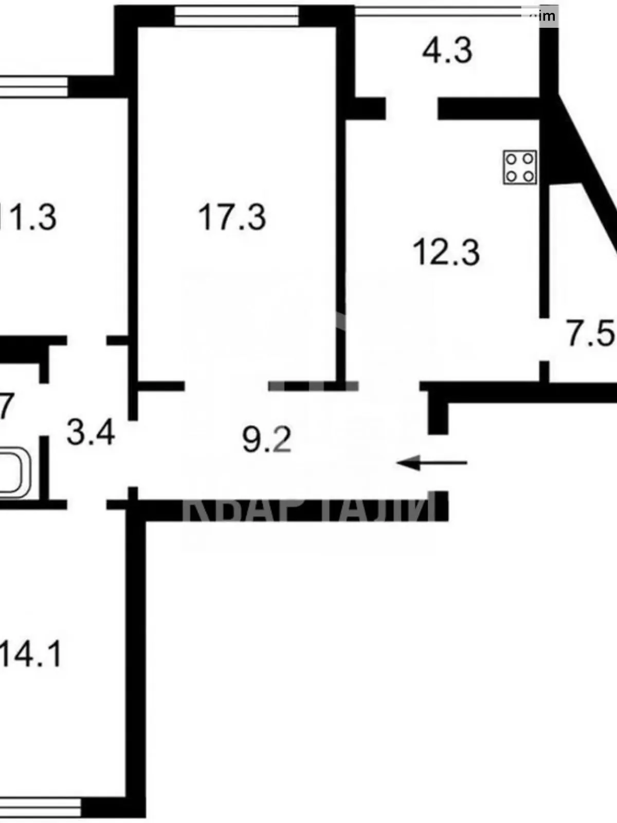 Продается 3-комнатная квартира 82 кв. м в Киеве, цена: 143000 $