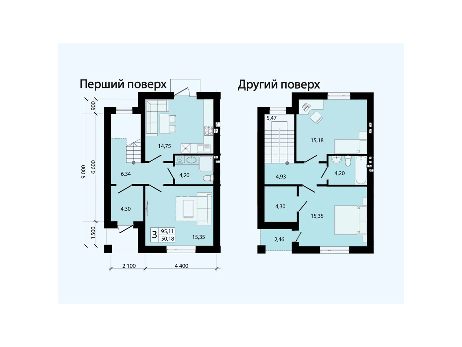 Продается дом на 2 этажа 95 кв. м с гаражом, цена: 69343 $ - фото 1