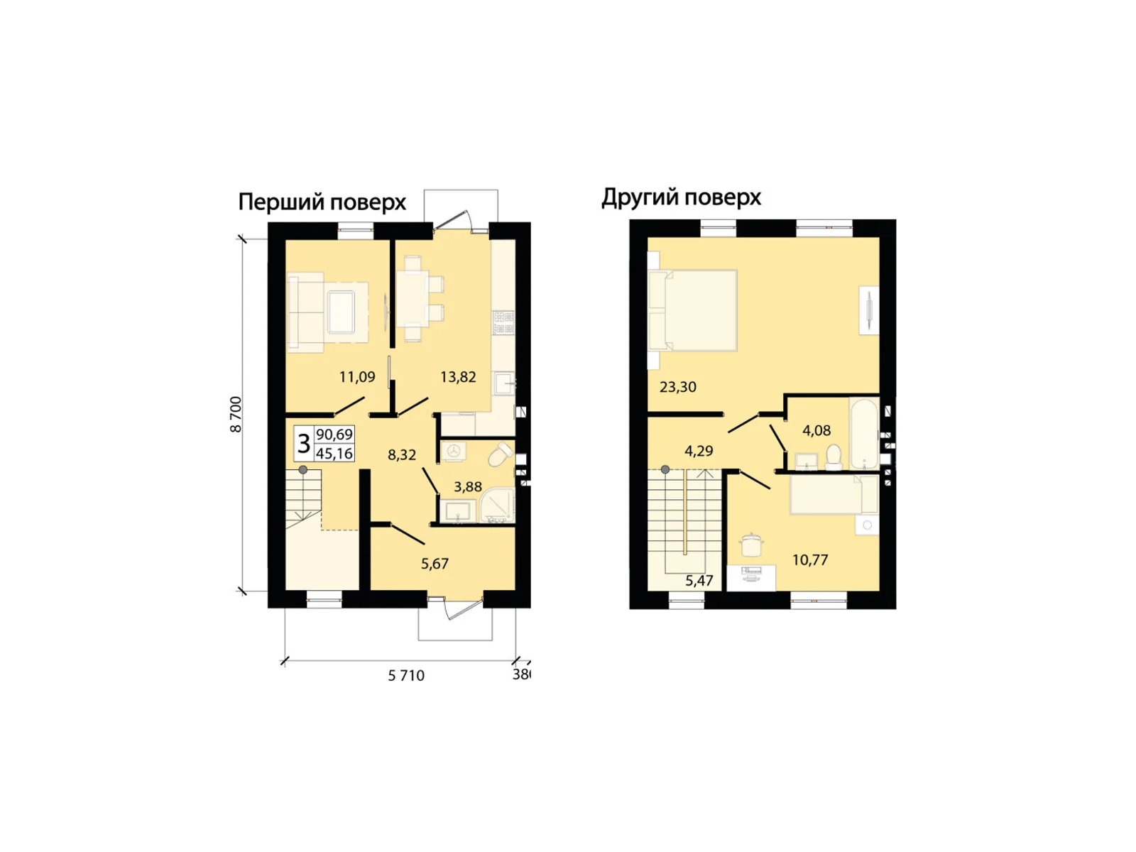 Продается дом на 2 этажа 91 кв. м с мансардой, цена: 64209 $ - фото 1