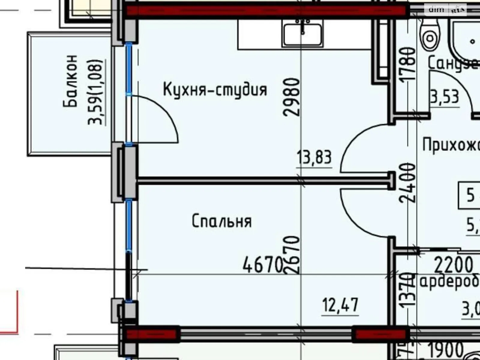 Продается 1-комнатная квартира 40 кв. м в Одессе, ул. Дмитрия Донского