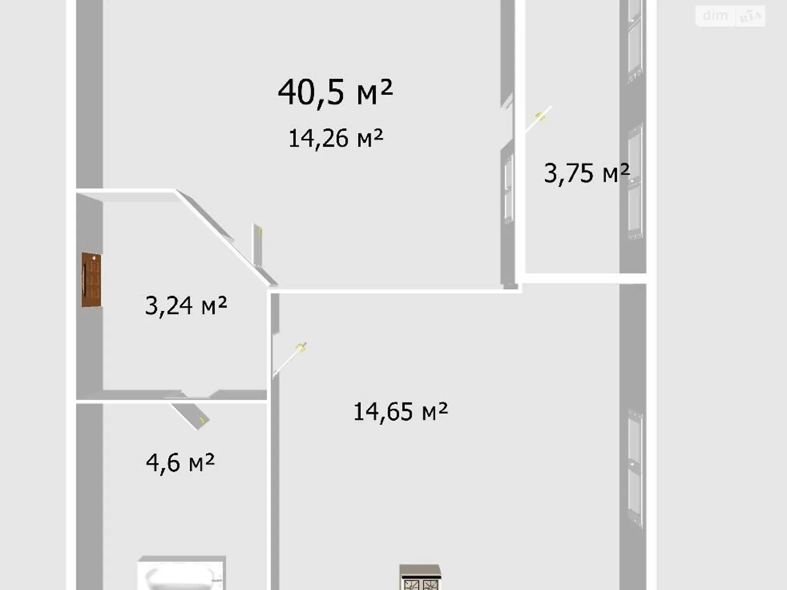 Продается 1-комнатная квартира 40.5 кв. м в Зарванцах, ул. Одесская