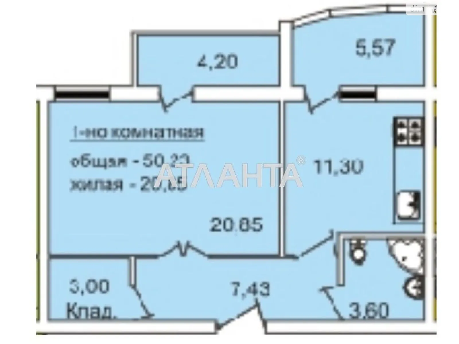 Продается 1-комнатная квартира 50 кв. м в Одессе, ул. Педагогическая