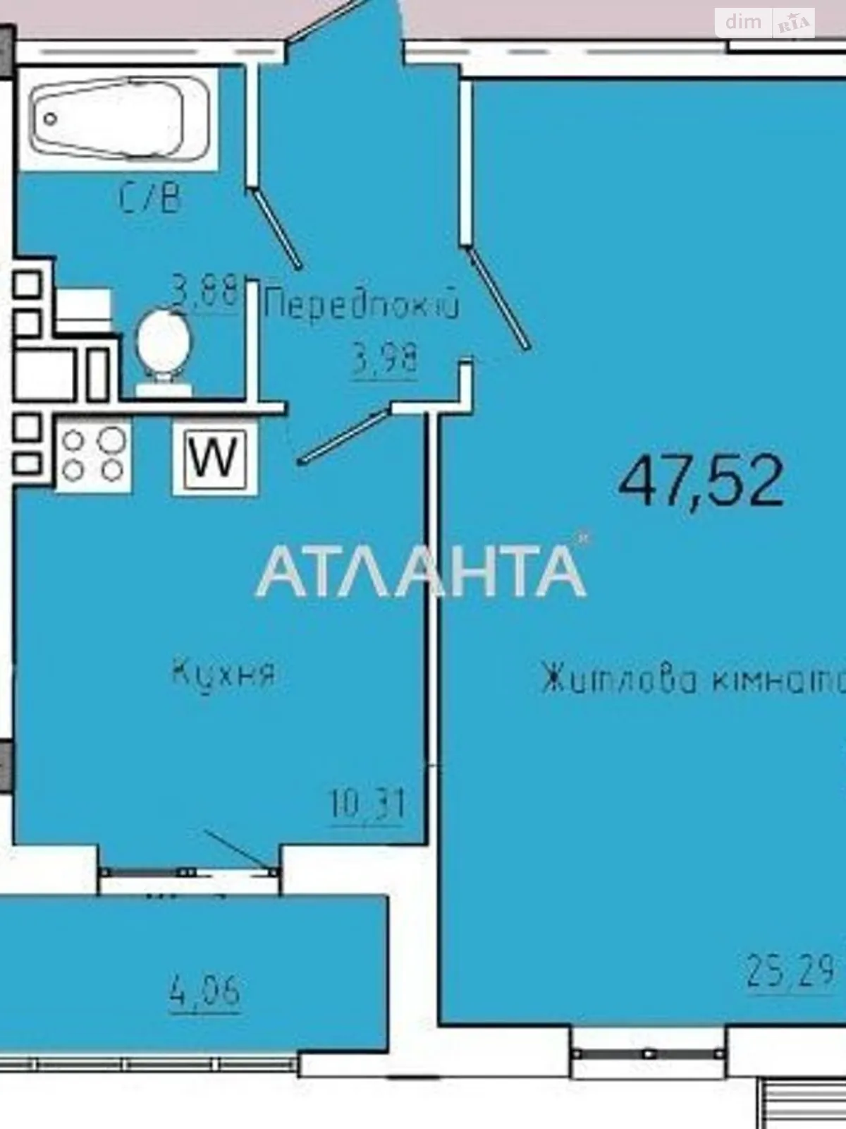 Продається 1-кімнатна квартира 48.15 кв. м у Одесі, вул. Космонавтів - фото 1