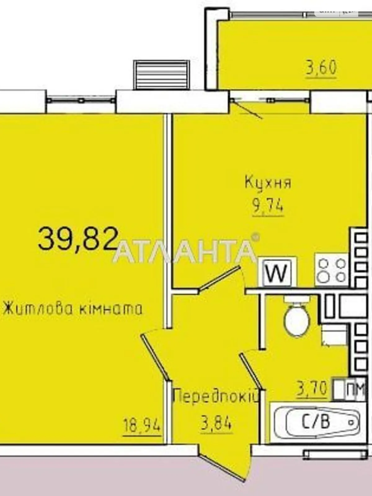 Продається 1-кімнатна квартира 44.75 кв. м у Одесі, вул. Космонавтів - фото 1