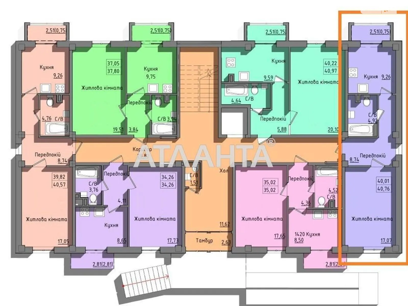 Продается 1-комнатная квартира 42.42 кв. м в Одессе, ул. Космонавтов - фото 1