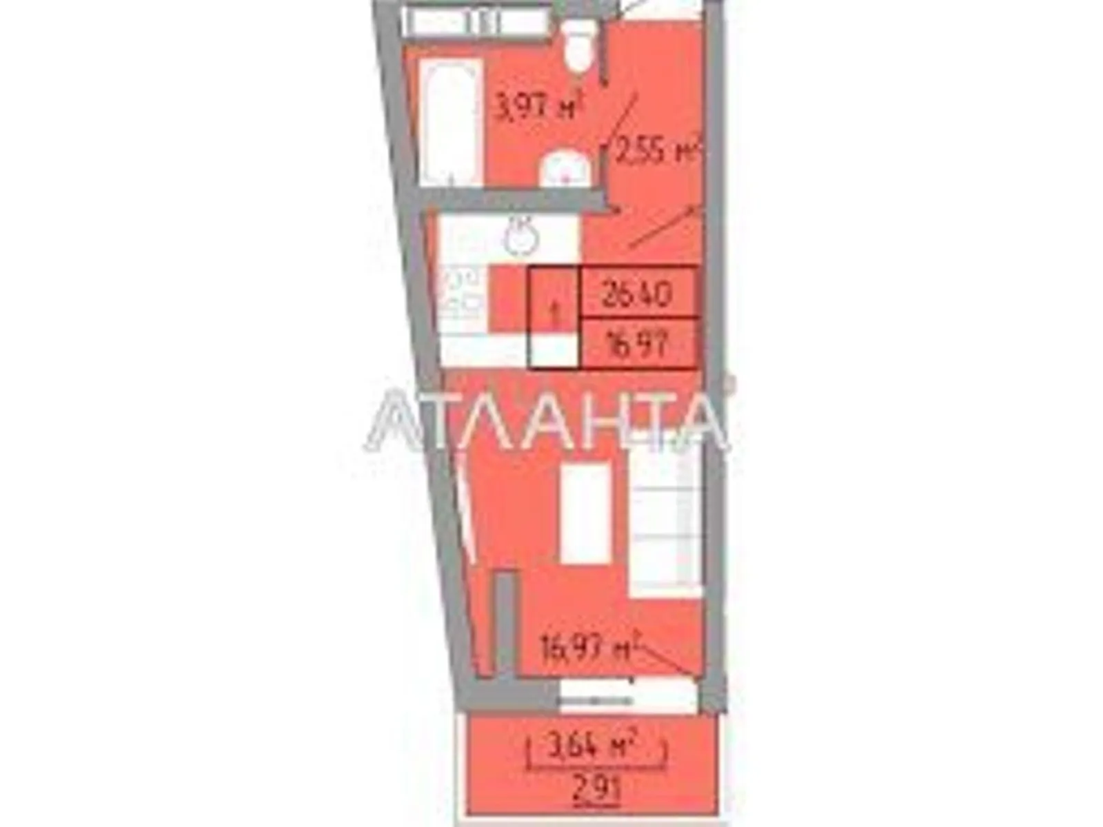 Продается 1-комнатная квартира 28 кв. м в Одессе, ул. Пишоновская