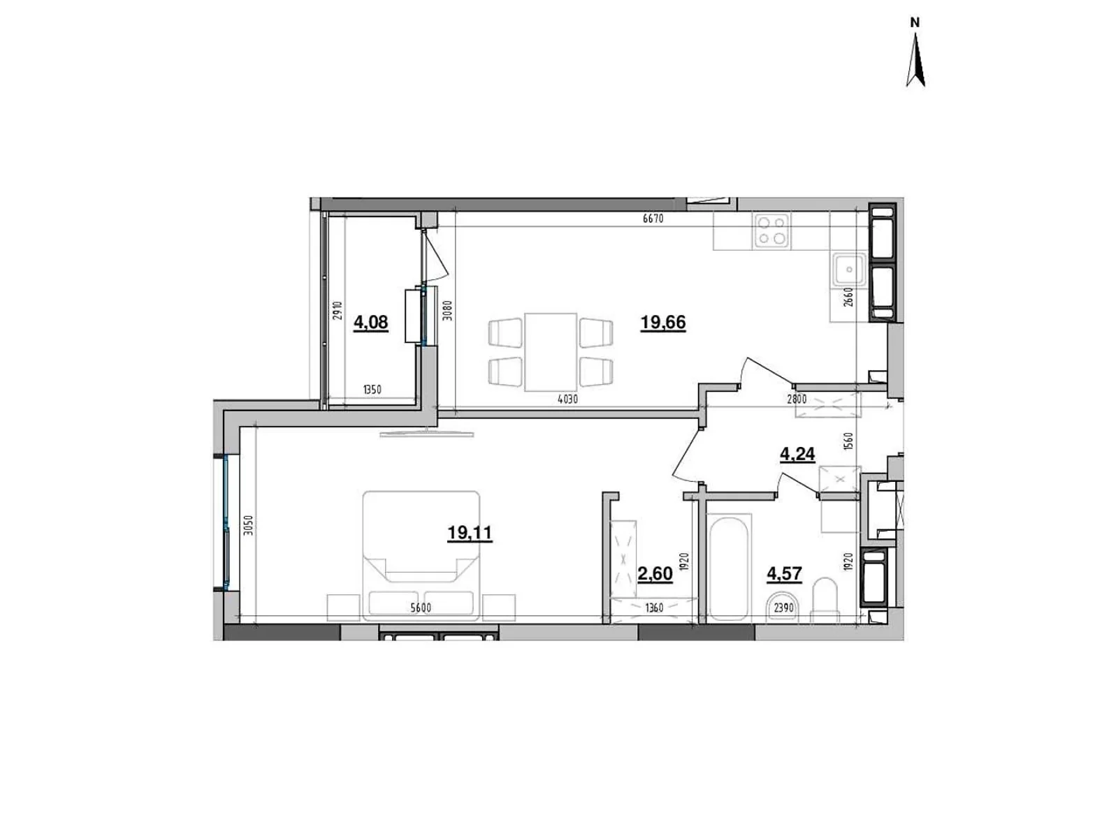 Продается 1-комнатная квартира 54.27 кв. м в Киеве, ул. Коновальца Евгения, 30 - фото 1