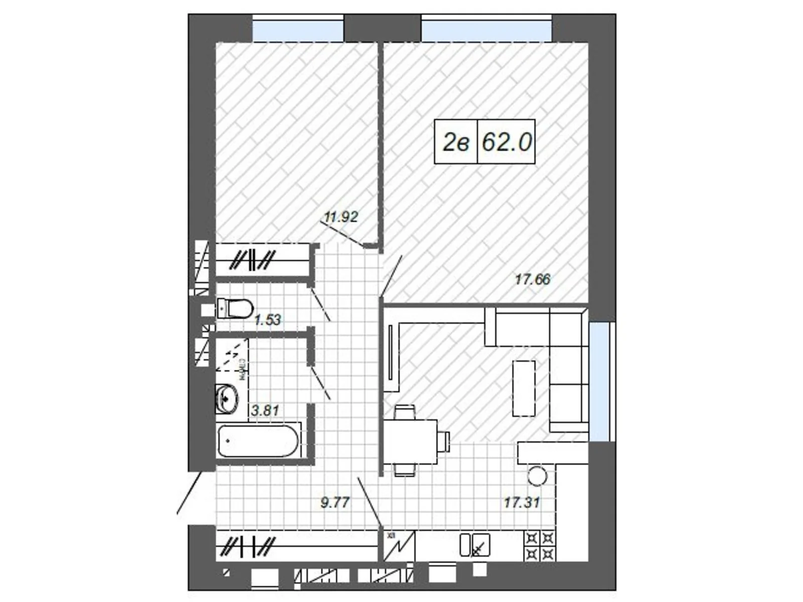 Продается 2-комнатная квартира 62 кв. м в Ирпене, ул. Василия Стуса(Пушкинская), 27