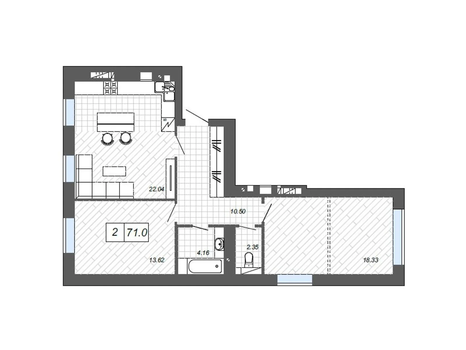 Продается объект сферы услуг 71 кв. м в 10-этажном здании, цена: 65675 $