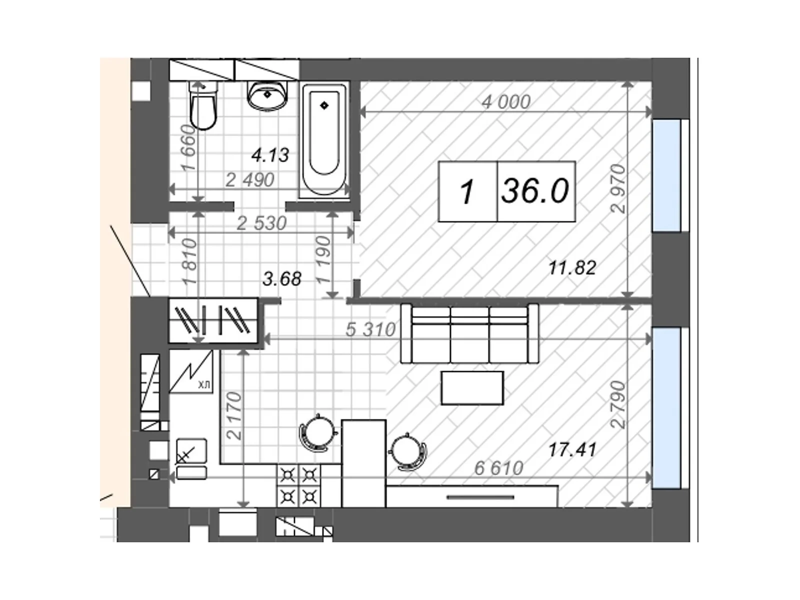 Продается 1-комнатная квартира 37.1 кв. м в Ирпене, ул. Павленко