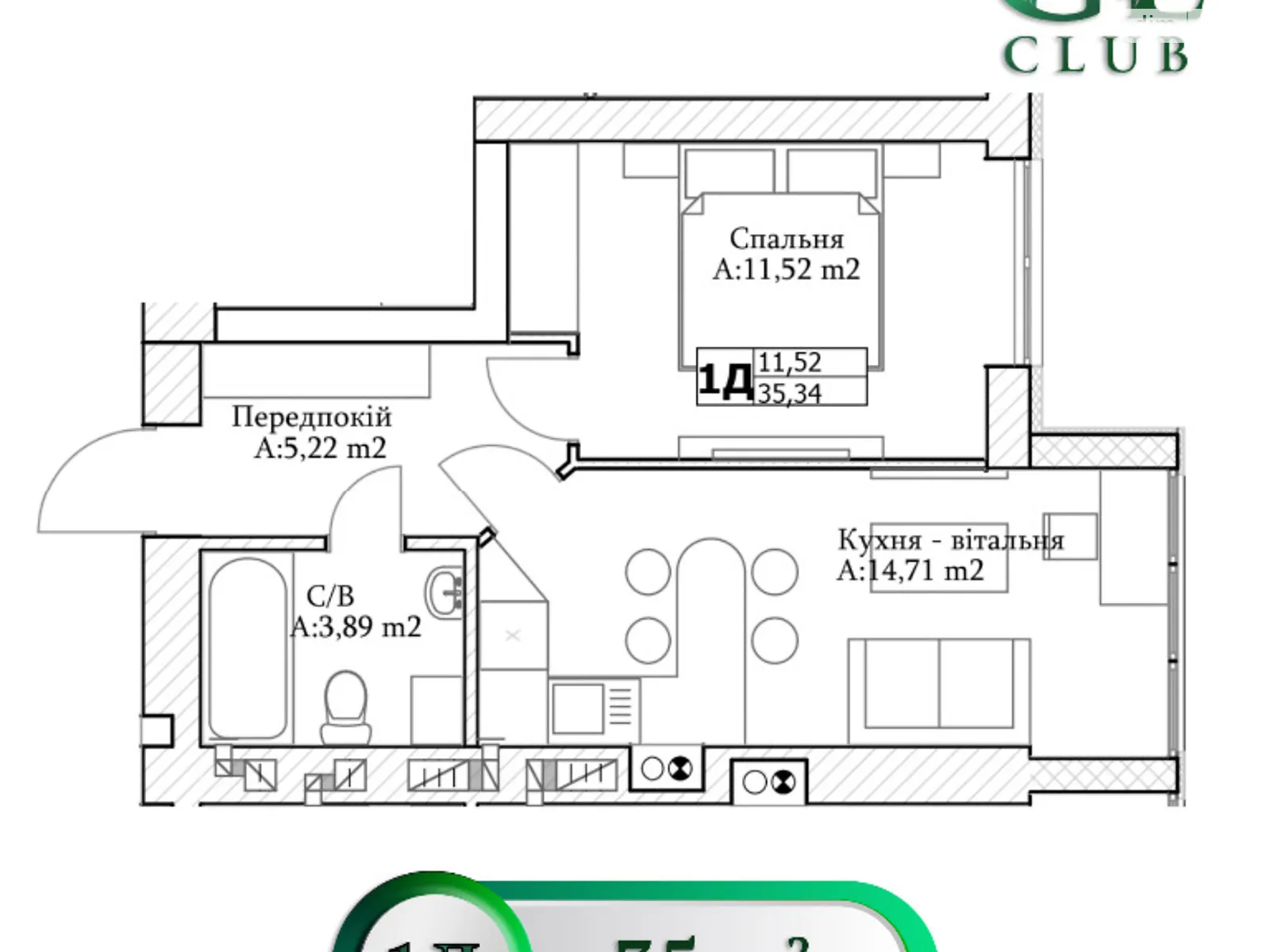 Продається 1-кімнатна квартира 35 кв. м у Ірпені, вул. Лисенка(Надсонова), 21