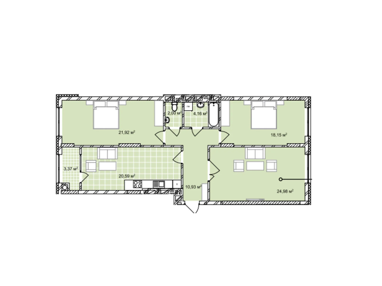 Продается 3-комнатная квартира 106.1 кв. м в Львове, цена: 164455 $