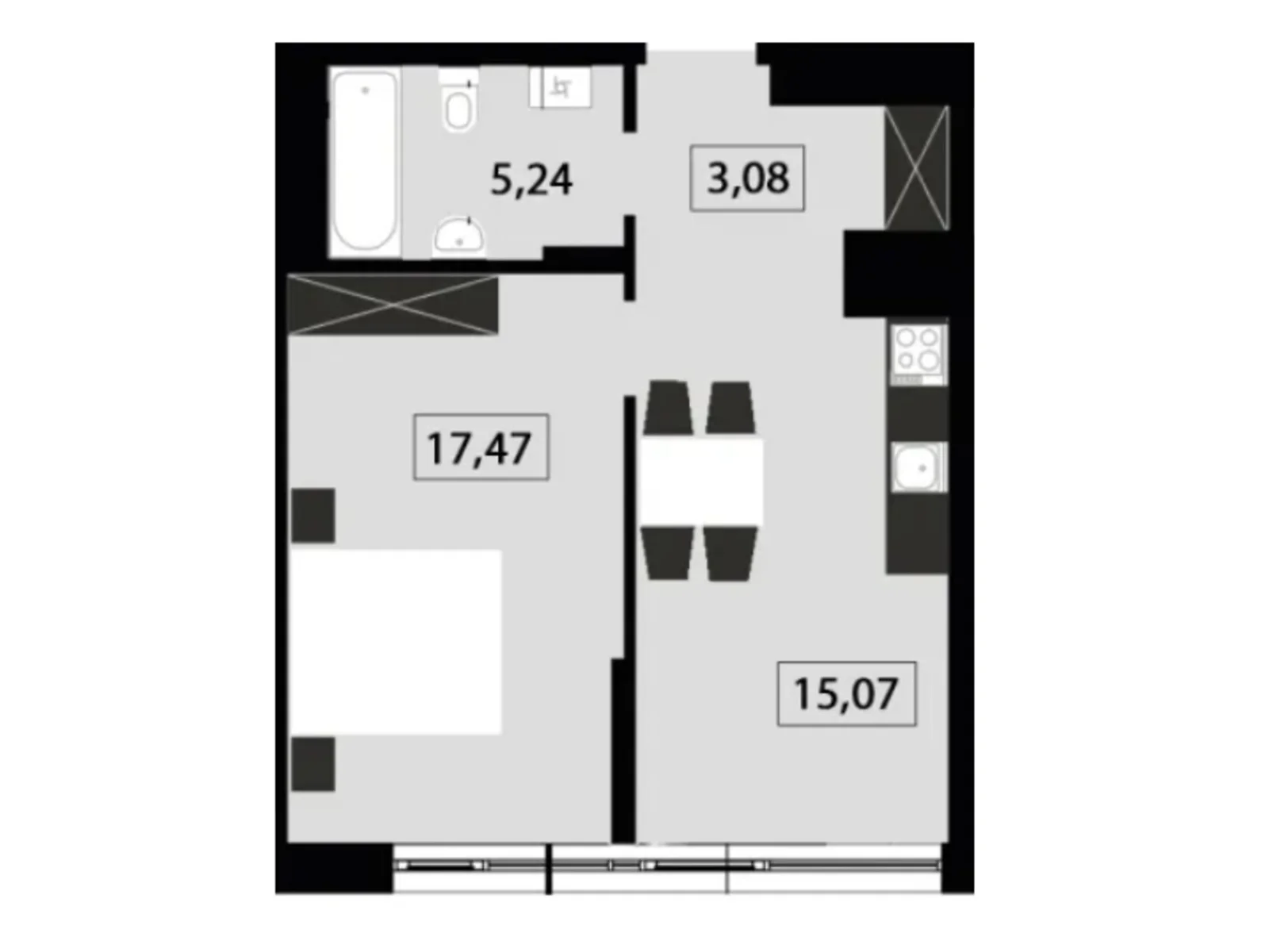 Продается 1-комнатная квартира 41.86 кв. м в Львове, ул. Раковского, 24А - фото 1