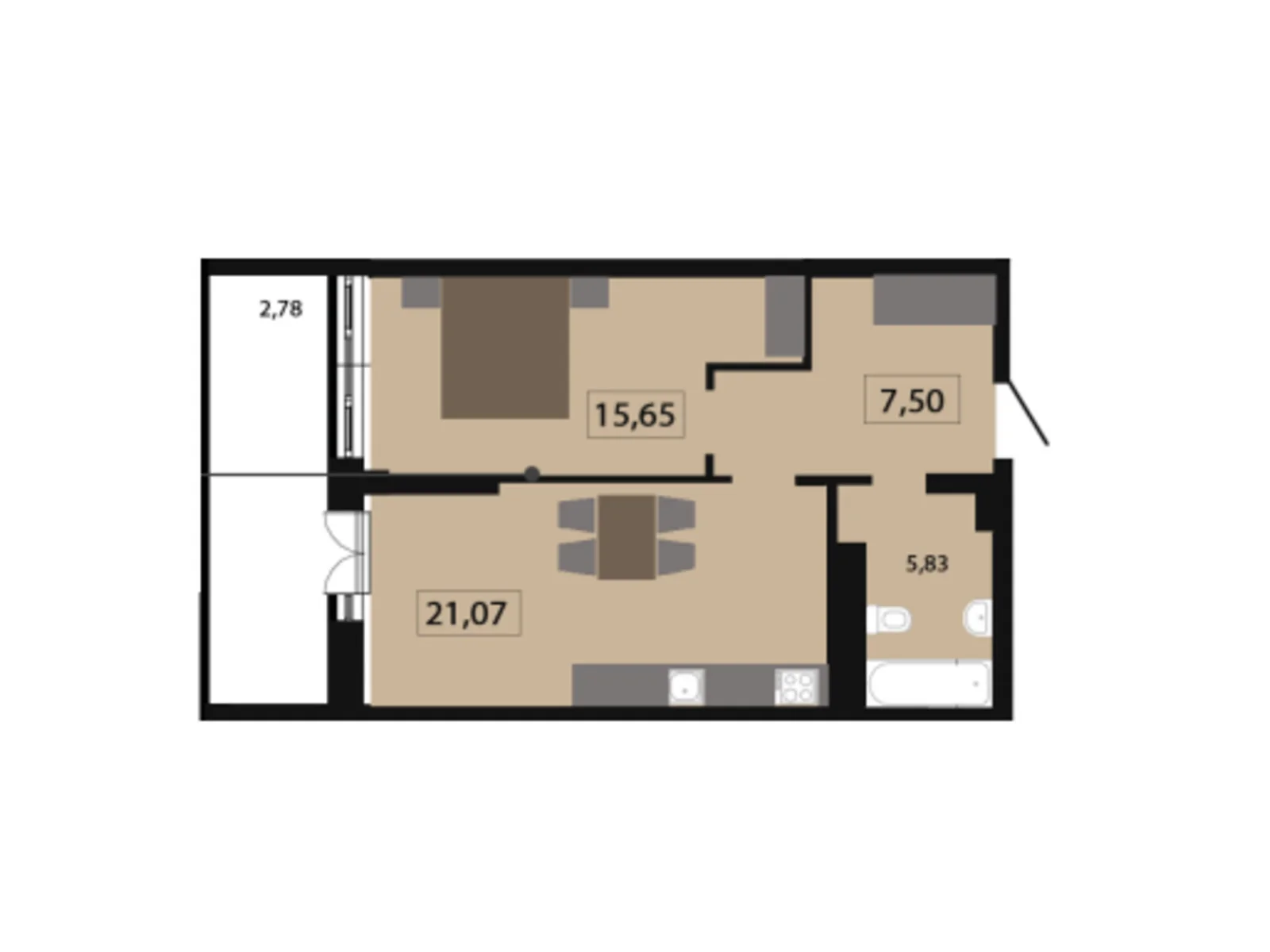 Продается 1-комнатная квартира 52.73 кв. м в Львове, ул. Раковского, 24А