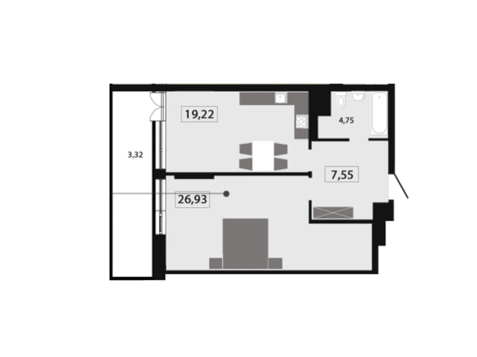 Продается 1-комнатная квартира 61.94 кв. м в Львове, ул. Раковского, 24А