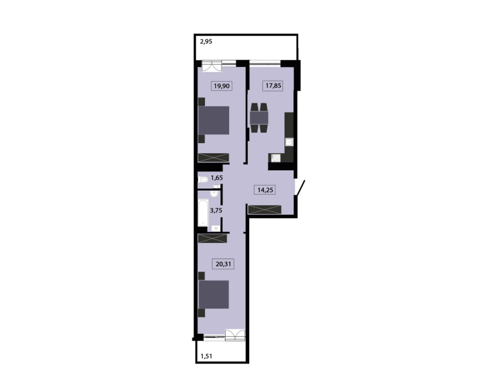 Продается 2-комнатная квартира 82.17 кв. м в Львове, ул. Раковского, 24А - фото 1