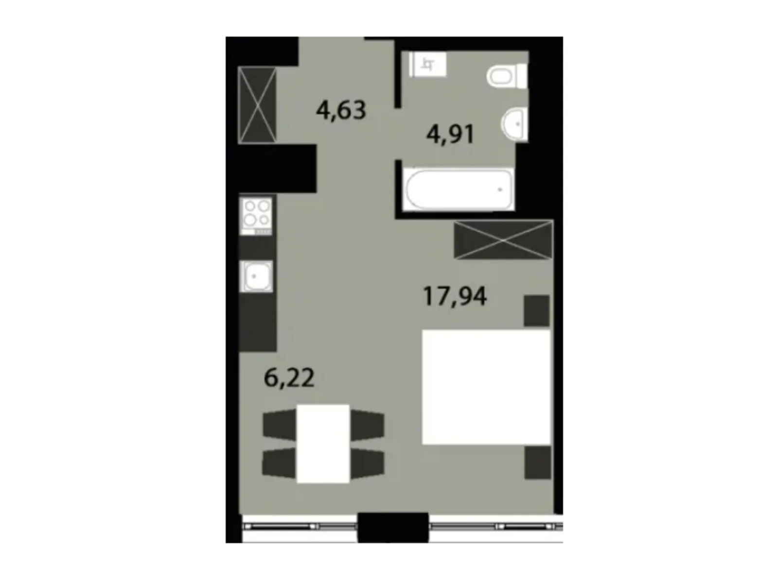 Продается 1-комнатная квартира 58.14 кв. м в Львове, ул. Раковского, 24А - фото 1