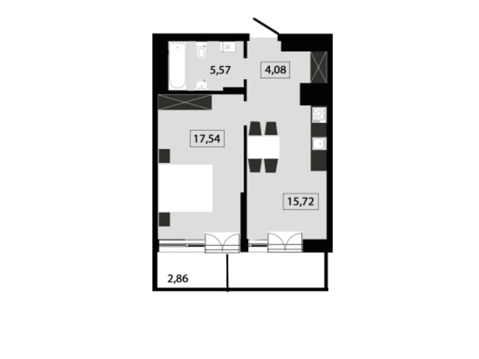 Продается 1-комнатная квартира 45.47 кв. м в Львове, ул. Раковского, 24А - фото 1