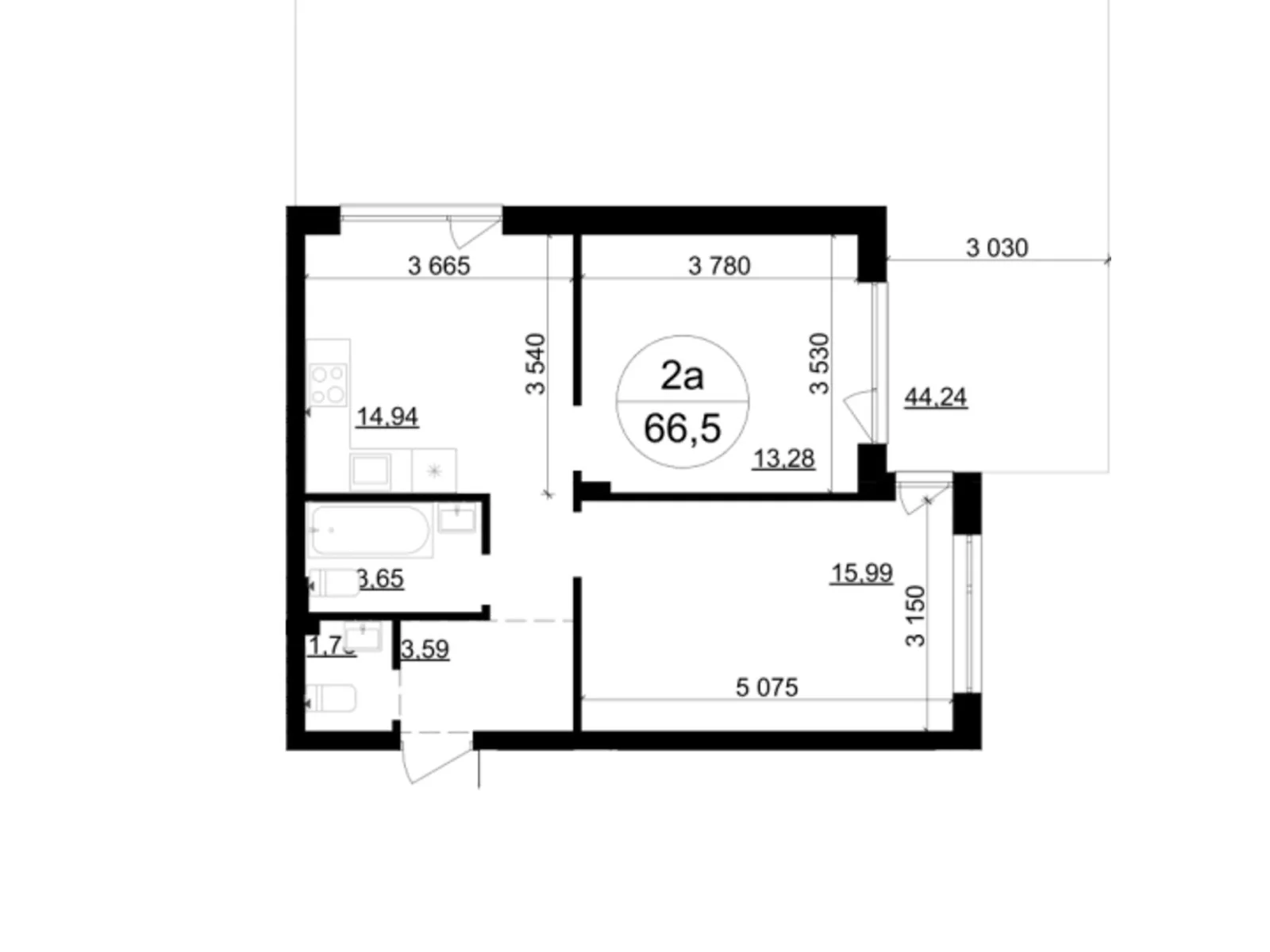 Продається 2-кімнатна квартира 66.5 кв. м у Брюховичах, вул. Незалежності, 19