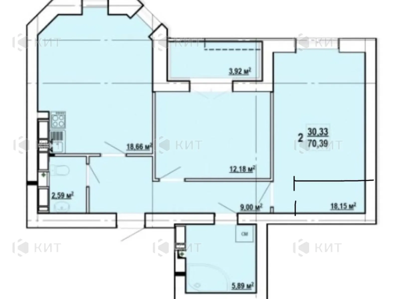 Продається 2-кімнатна квартира 70 кв. м у Харкові, цена: 68000 $