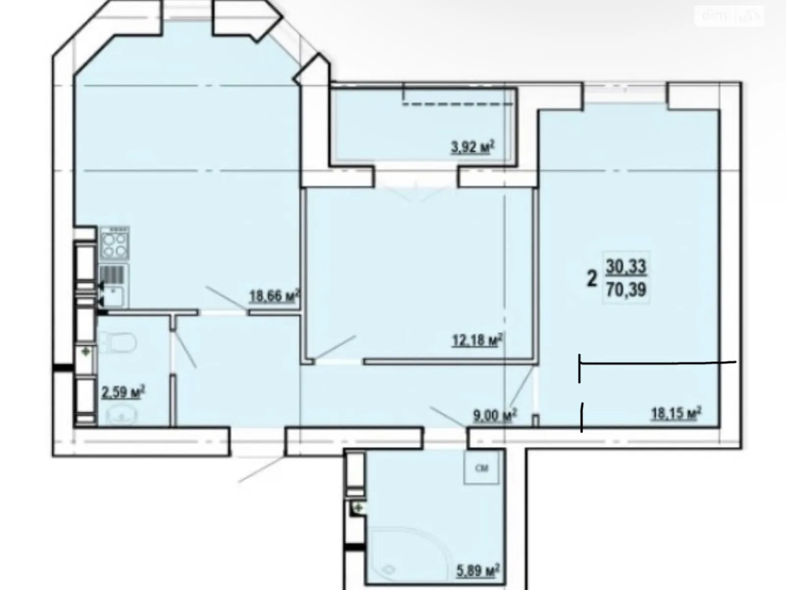 Продається 2-кімнатна квартира 70 кв. м у Харкові, цена: 61900 $