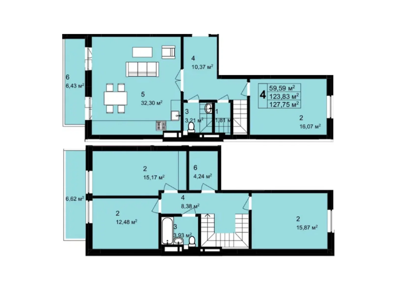 Продается 5-комнатная квартира 123.2 кв. м в Львове, ул. Щирецкая, 30