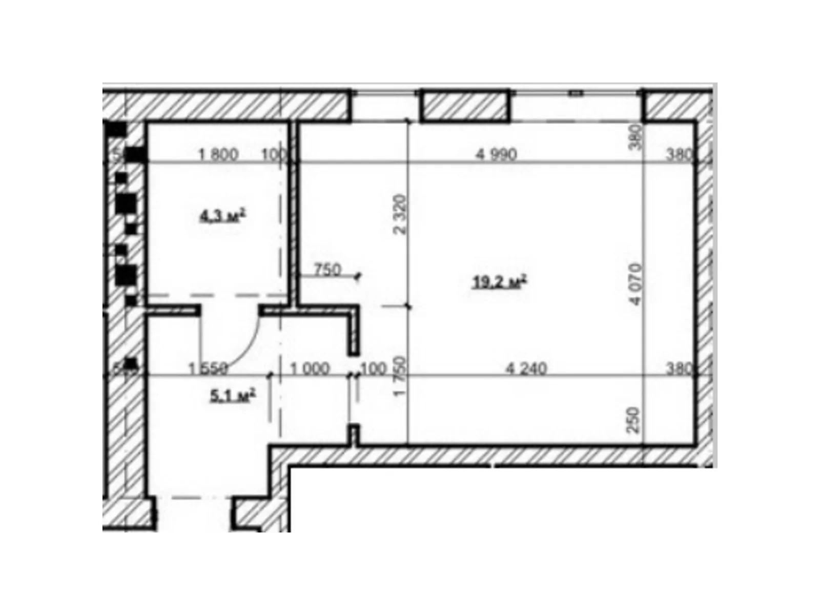 Продається 1-кімнатна квартира 28.5 кв. м у Ворзелі, вул. Окружна, 23/1 - фото 1