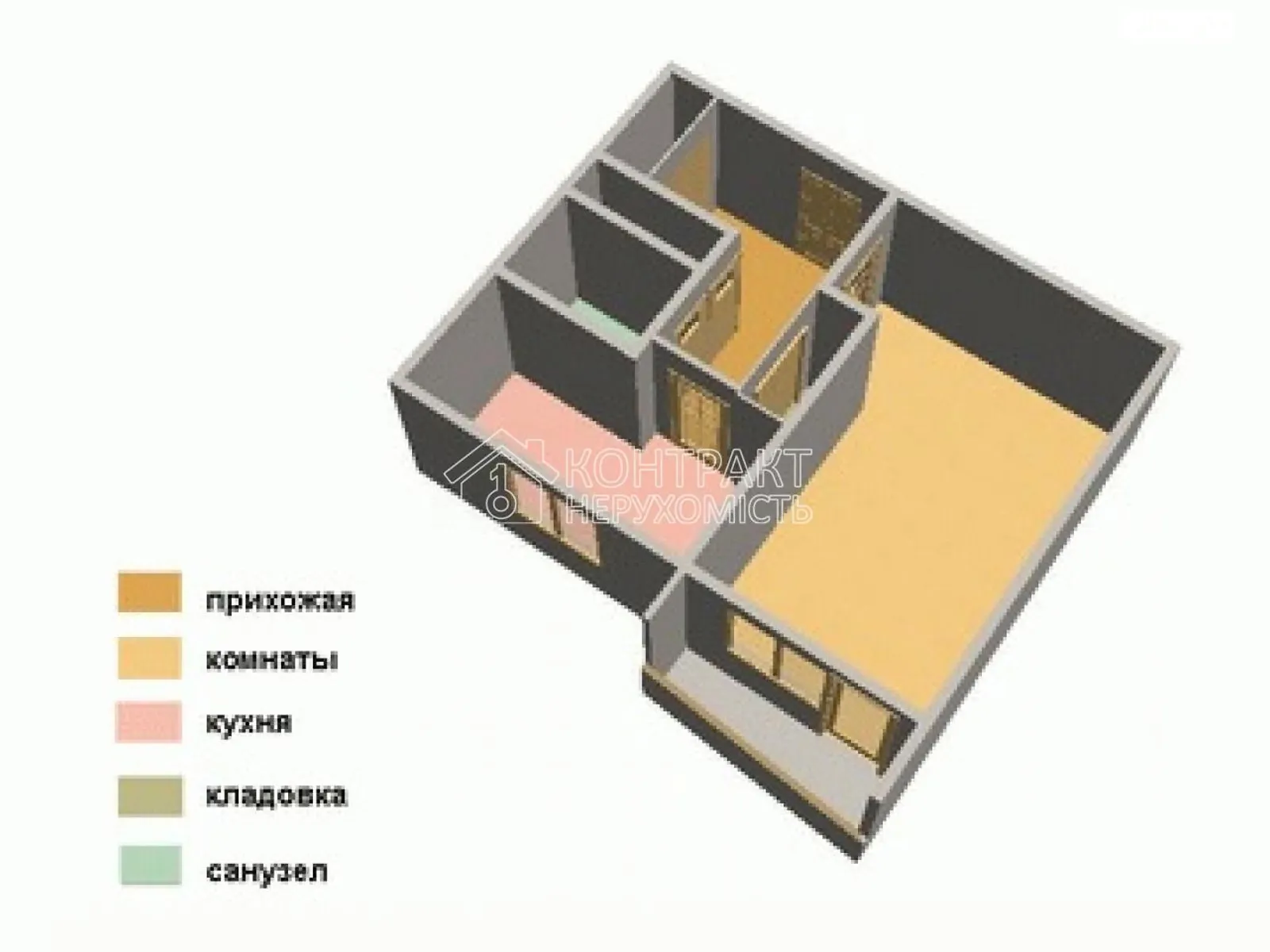 Продается 1-комнатная квартира 42 кв. м в Харькове, пер. Победы - фото 1