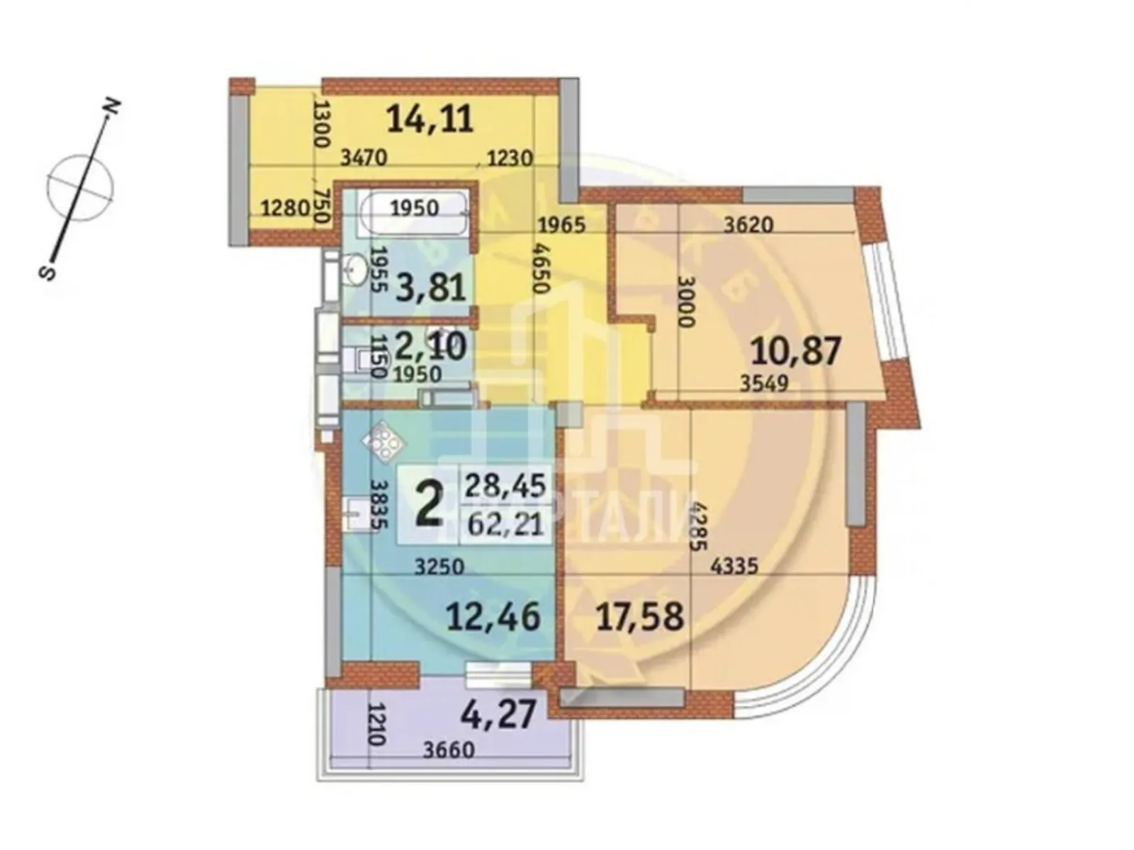 Продается 2-комнатная квартира 63 кв. м в Киеве, ул. Клеманская, 2