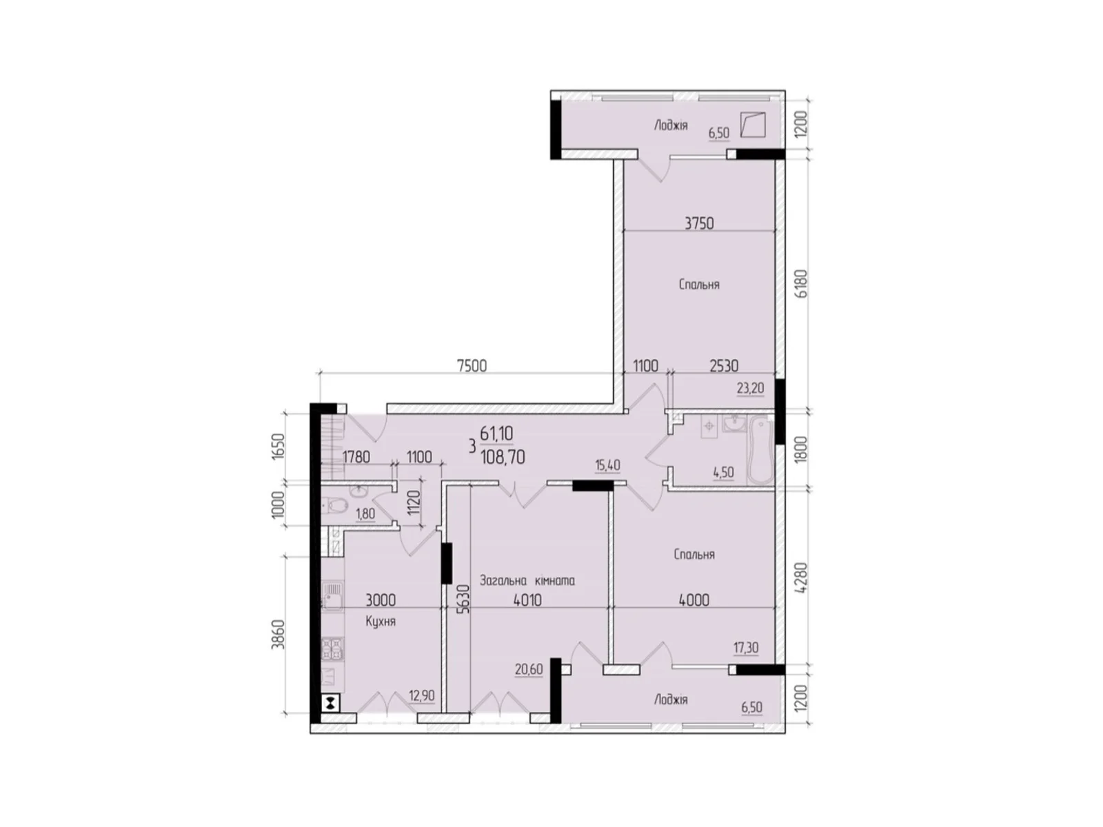 Продается 3-комнатная квартира 104.8 кв. м в Черновцах, цена: 81744 $