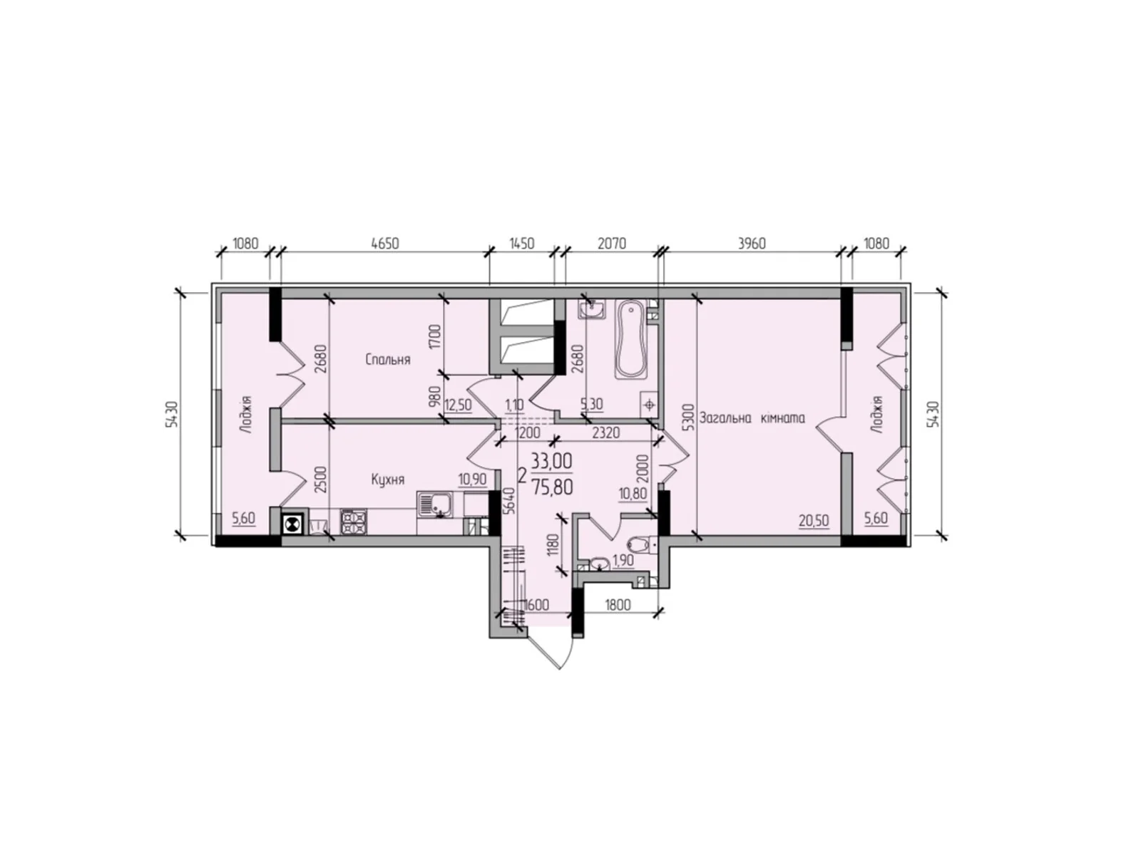 Продается 2-комнатная квартира 75.8 кв. м в Черновцах, цена: 56850 $ - фото 1