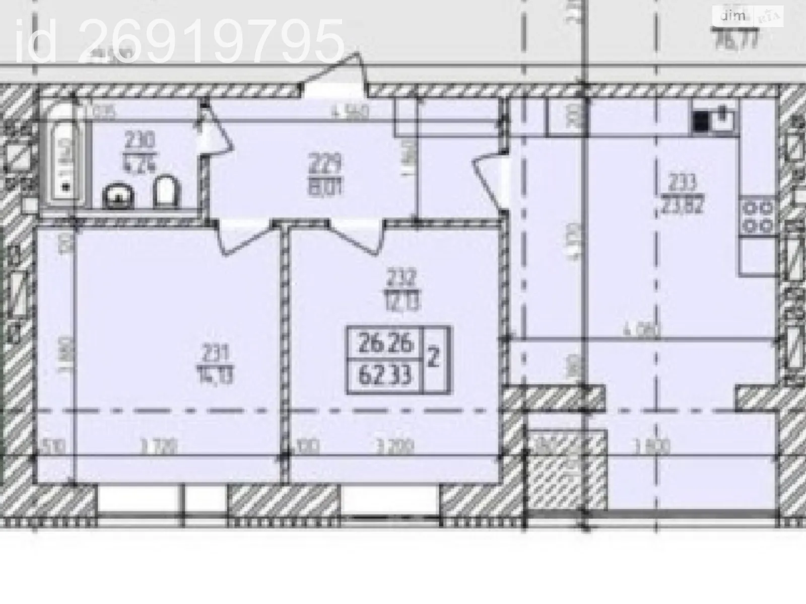 Продається 2-кімнатна квартира 62.33 кв. м у Хмельницькому, вул. Озерна - фото 1