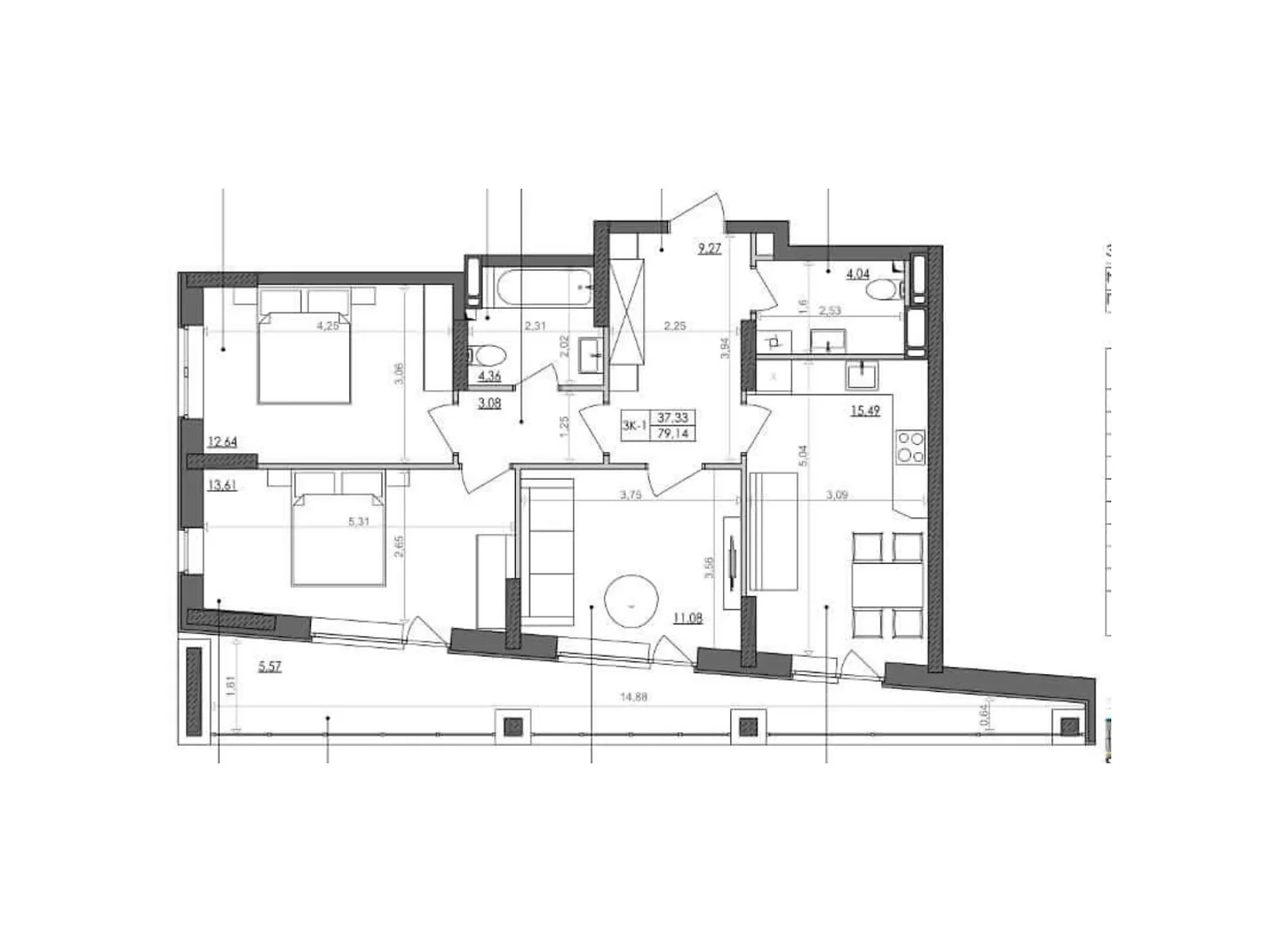 Продается 3-комнатная квартира 81 кв. м в Киеве, Столичное шоссе, 2А - фото 1