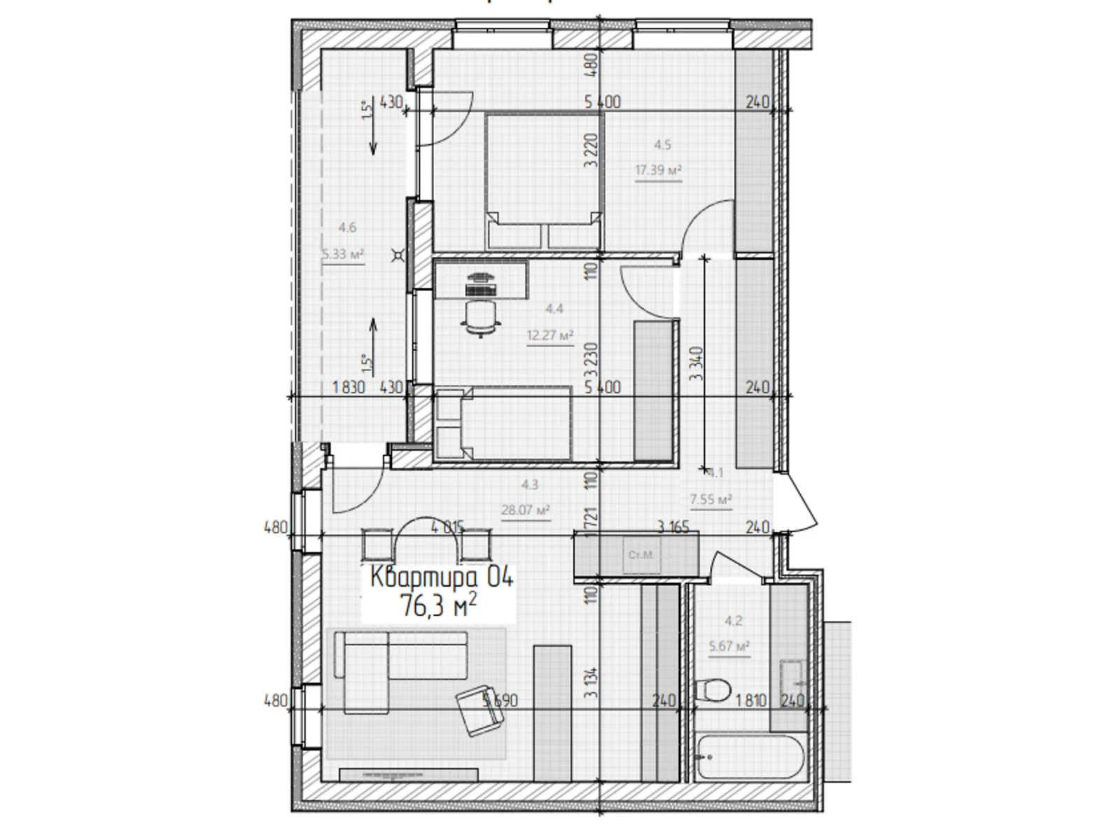 Продается 2-комнатная квартира 76.3 кв. м в Ужгороде, цена: 91560 $ - фото 1