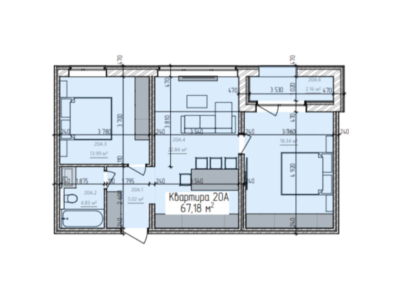 Продается 2-комнатная квартира 69.5 кв. м в Ужгороде, цена: 83400 $