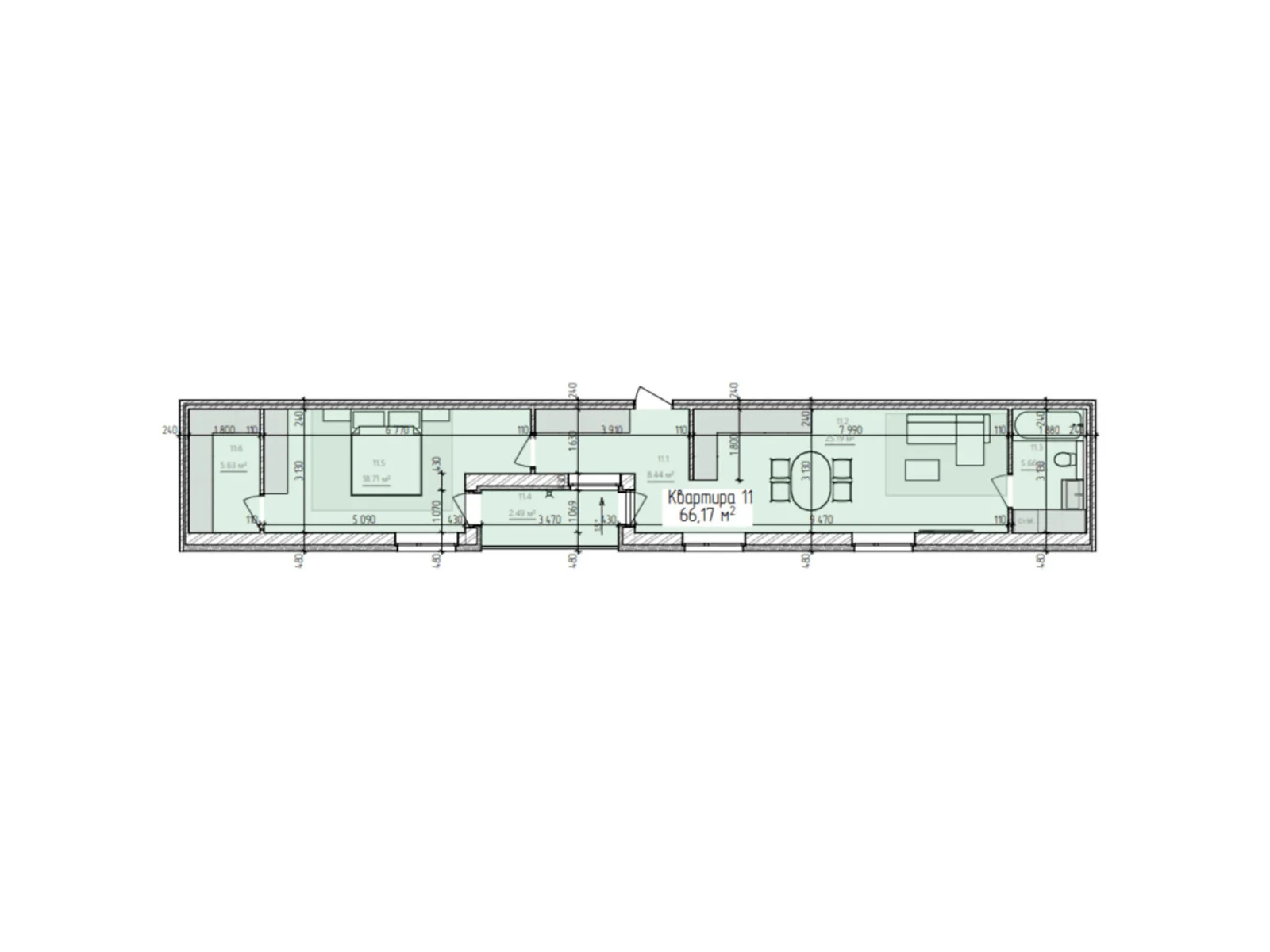 Продается 2-комнатная квартира 66.17 кв. м в Ужгороде, цена: 79404 $ - фото 1