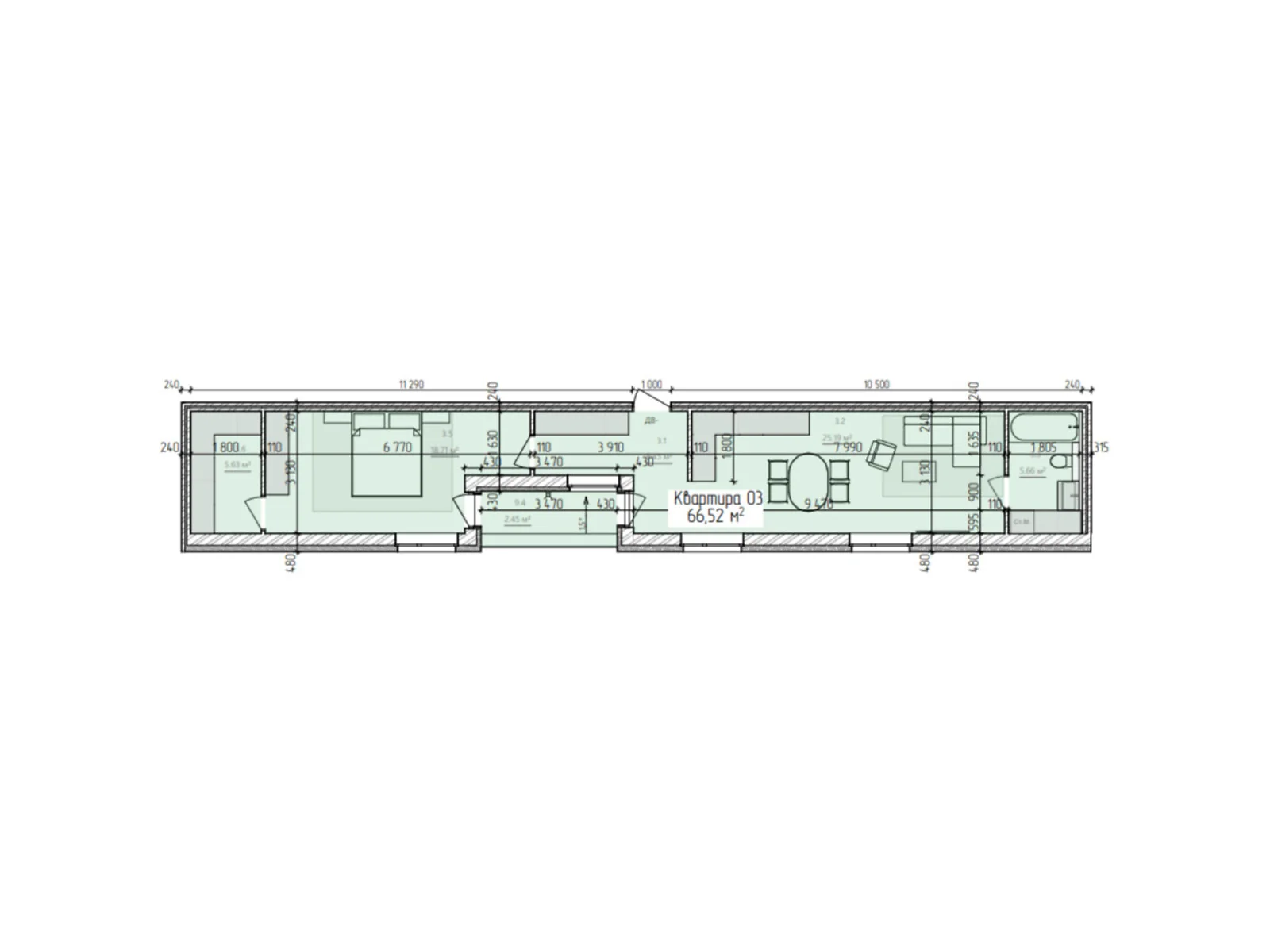 Продается 2-комнатная квартира 66.52 кв. м в Ужгороде, цена: 79824 $ - фото 1