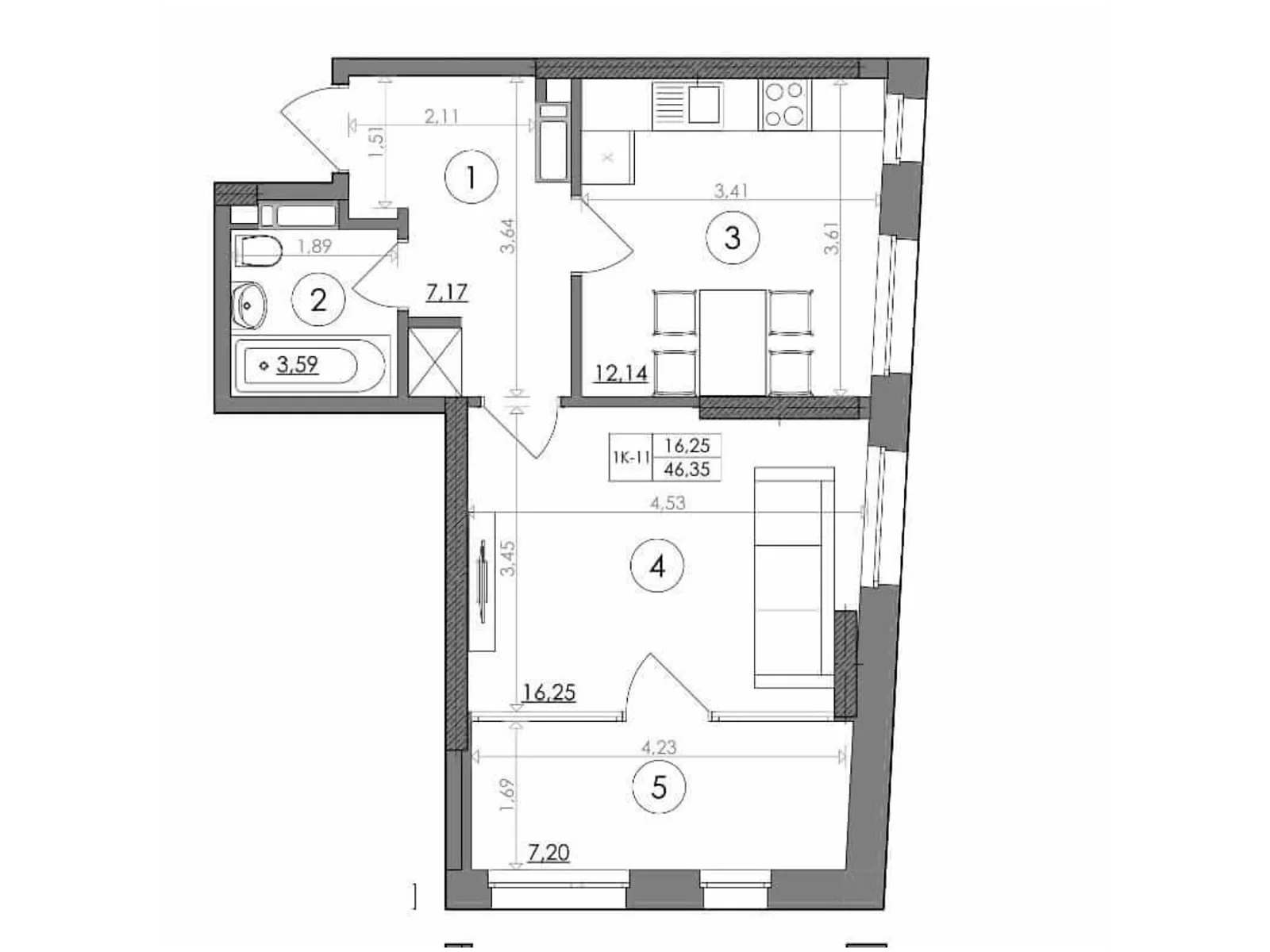 Продается 1-комнатная квартира 46.35 кв. м в Киеве, Столичное шоссе, 1Б - фото 1