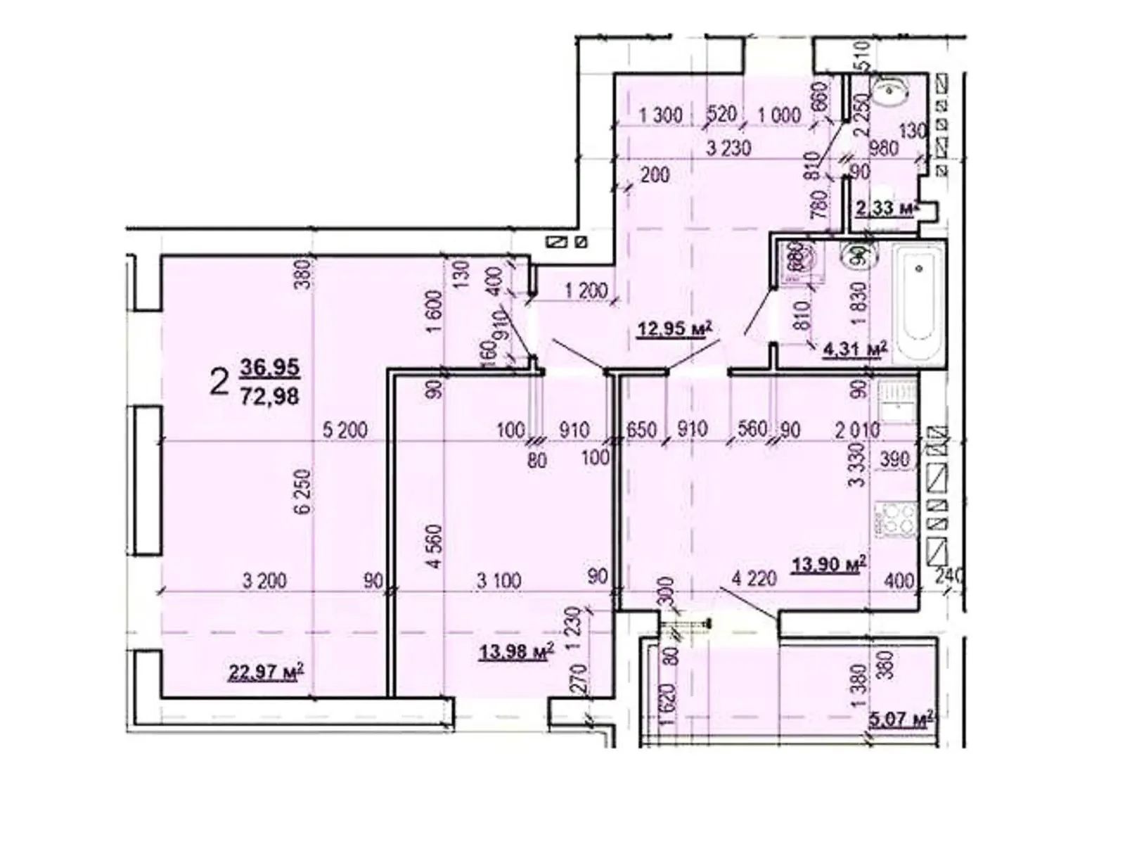 Продается 2-комнатная квартира 74 кв. м в Харькове, ул. Мира, 40 - фото 1