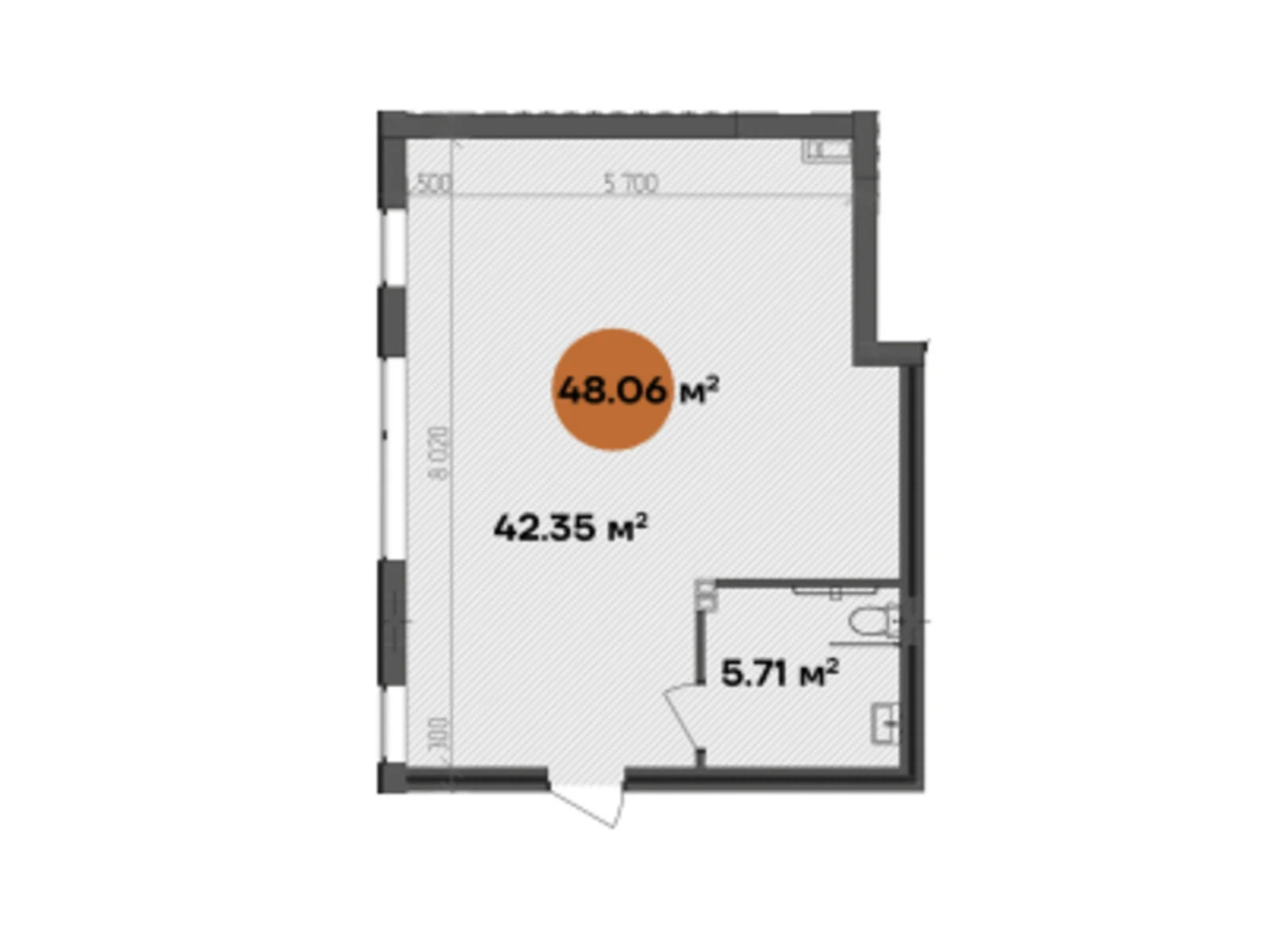 Продается объект сферы услуг 48.06 кв. м в 7-этажном здании, цена: 60075 $