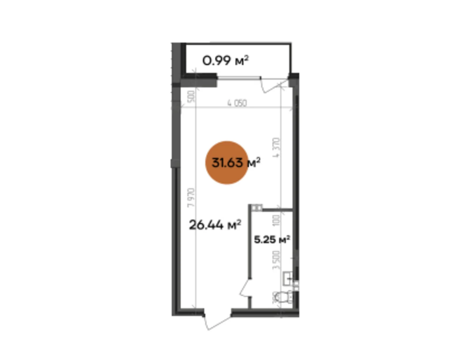 Продается объект сферы услуг 31.63 кв. м в 7-этажном здании, цена: 41119 $