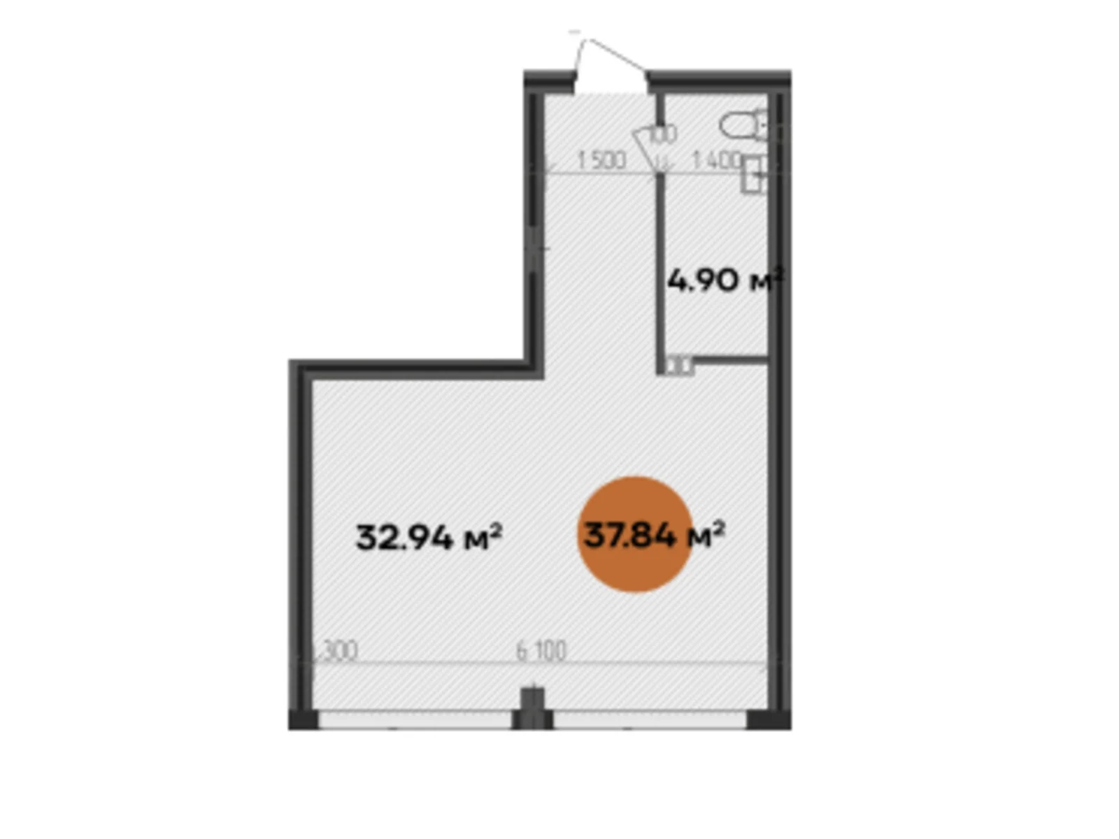 Продается объект сферы услуг 37.84 кв. м в 7-этажном здании, цена: 51084 $