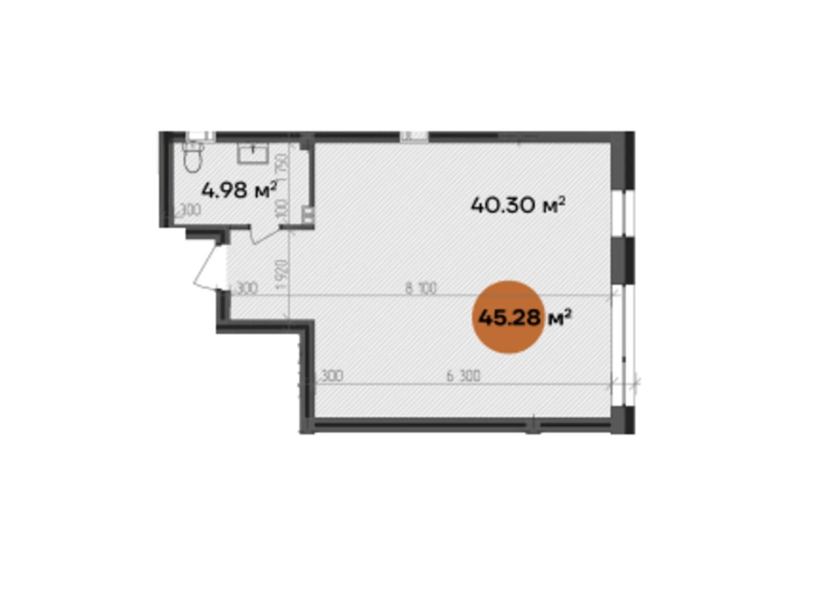 Продается объект сферы услуг 45.28 кв. м в 7-этажном здании, цена: 56600 $