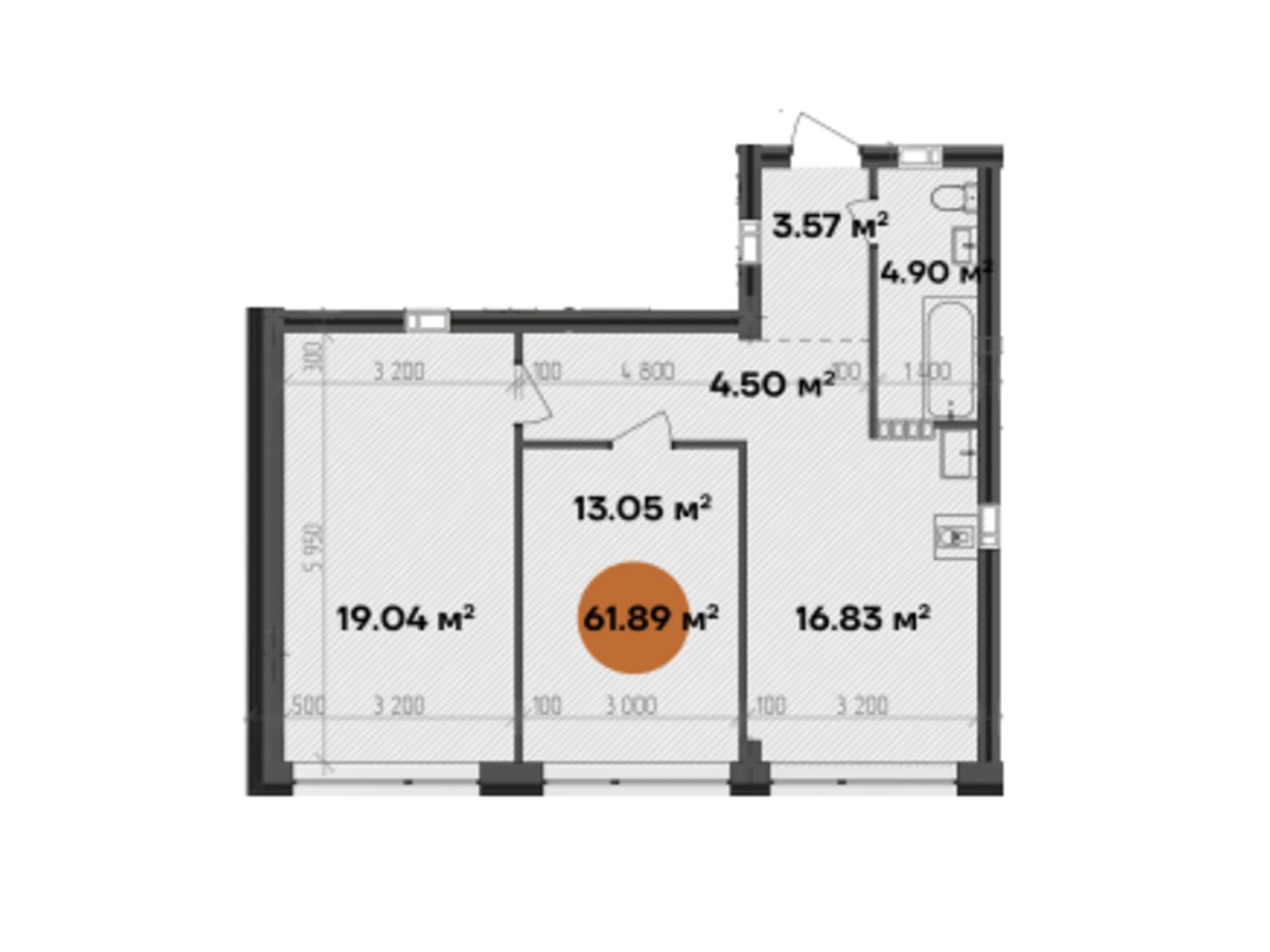 Продается 3-комнатная квартира 61.89 кв. м в Полтаве, цена: 81695 $