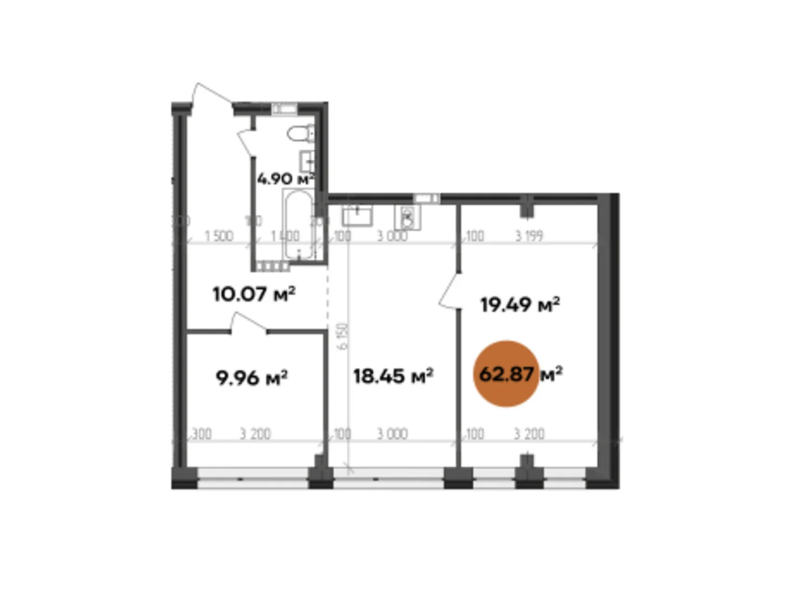 Продается 3-комнатная квартира 60.99 кв. м в Полтаве, цена: 85386 $