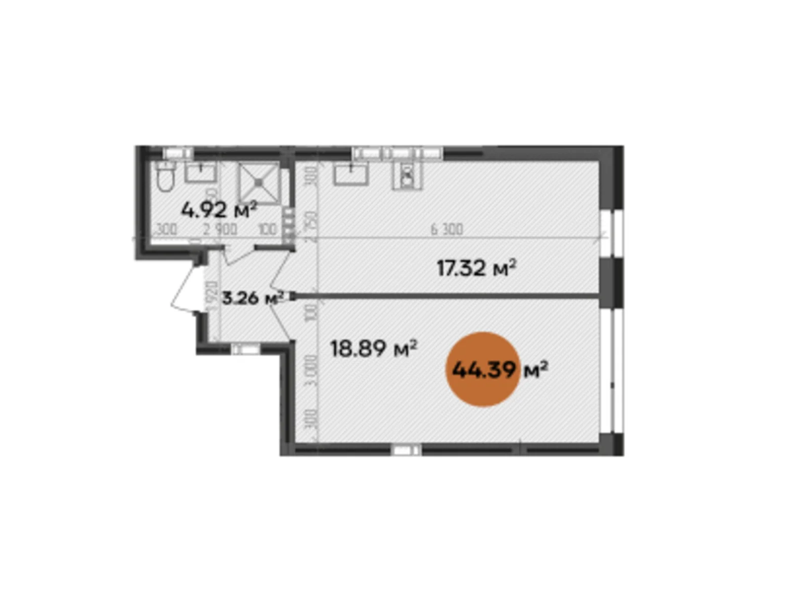 Продається 2-кімнатна квартира 44.39 кв. м у Полтаві, цена: 57707 $