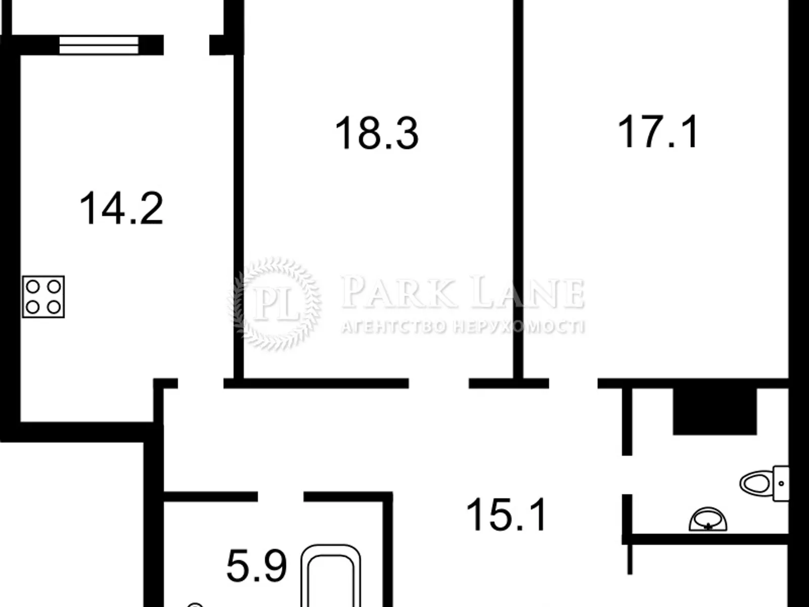 Продается 2-комнатная квартира 81 кв. м в Киеве, ул. Ревуцкого, 40Г