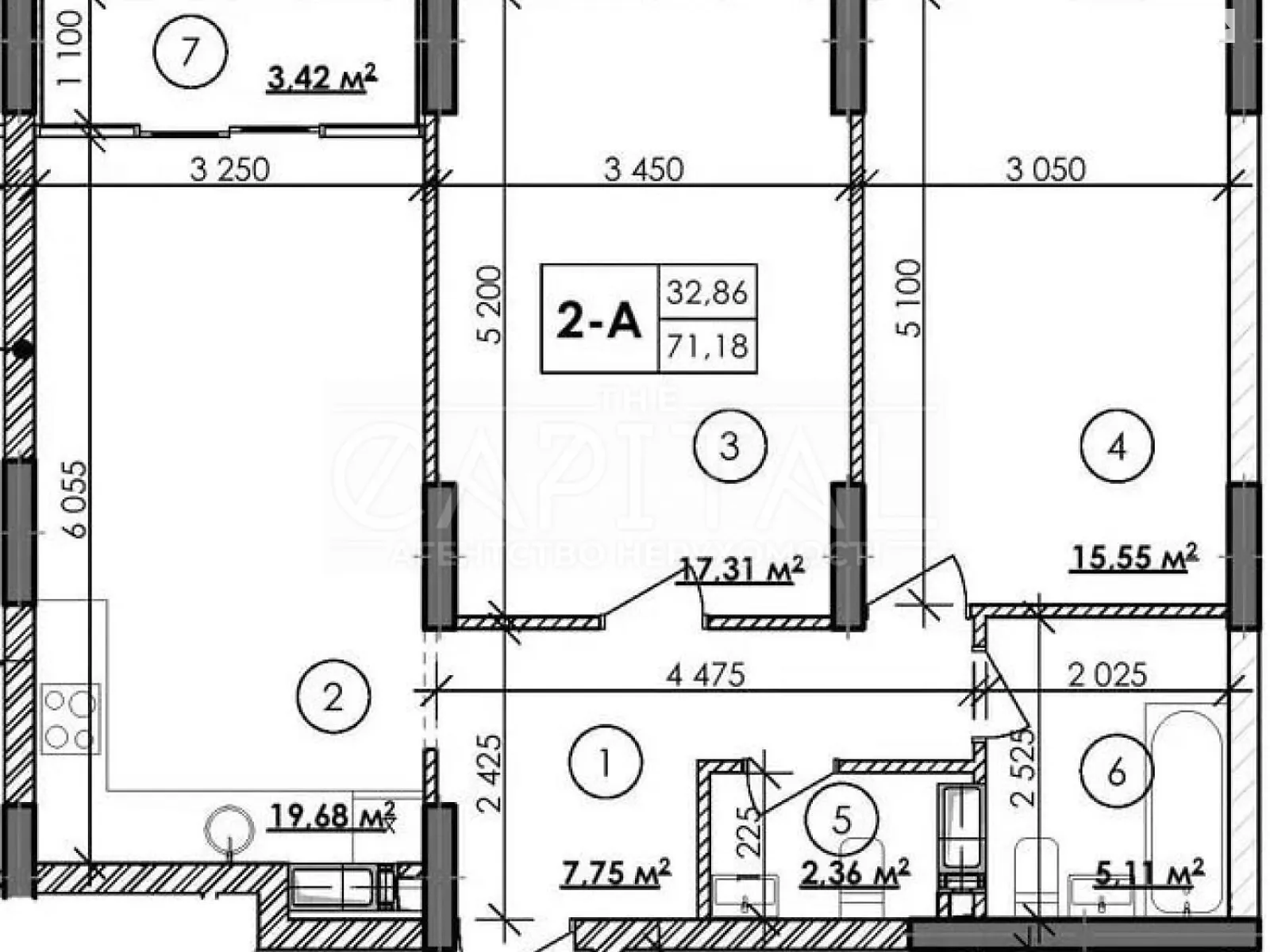 Продается 2-комнатная квартира 71 кв. м в Киеве, ул. Каунасская, 27