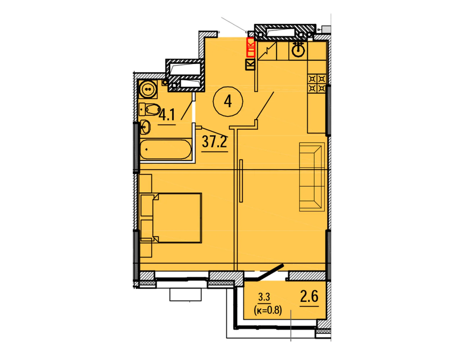 Продается 1-комнатная квартира 43.9 кв. м в Днепре, ул. Гагарина, 167 - фото 1