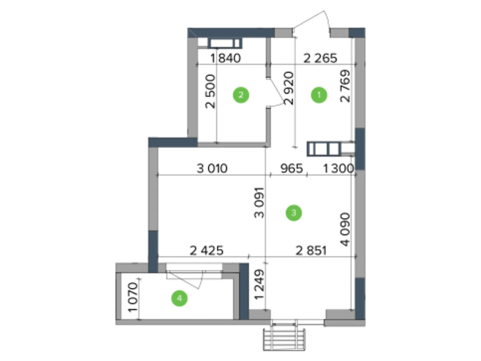 Продается 1-комнатная квартира 32.34 кв. м в Киеве, ул. Академика Заболотного, 1